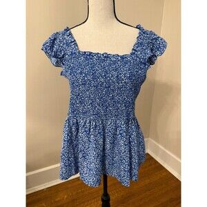 Skies Are Blue womens sleeveless floral blouse size large NWT